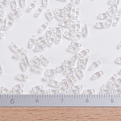 MIYUKIクォーターティラビーズ  日本製シードビーズ  2穴  (qtl160) 結晶光沢  5x1.2x1.9mm  穴：0.7mm  ; 約24000個/500g&nbsp;SEED-MY05-QTL160