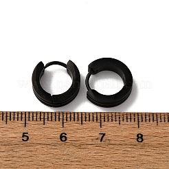 304ステンレススチールフープピアス  316ステンレス鋼  イオンプレーティング（ip）  ブラック  13x4mm&nbsp;EJEW-D331-02B