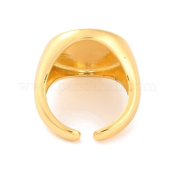 Round with Tulip Brass Enamel Open Cuff Rings&nbsp;RJEW-U009-05C-G