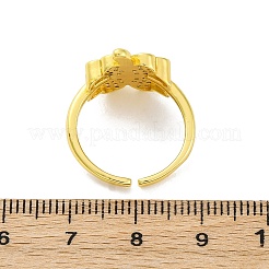 Brass Micro Pave Clear Cubic Zirconia Cuff Rings for Women&nbsp;RJEW-Q009-07G
