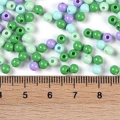 不透明なアクリルビーズ  ラウンド  シーグリーン  4mm  穴：1.2mm&nbsp;OACR-H118-07B-06