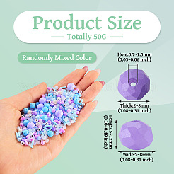 ガラスシードビーズ50g  混合図形  混合スタイル  ライトスカイブルー  2.5~12.5x2~8x2~8mm  穴：0.7~1.5mm&nbsp;SEED-TA0001-67D