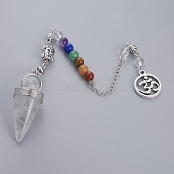 Chakra Jewelry Natural Quartz Crystal Cone Dowsing Pendulums&nbsp;X-G-G771-E07