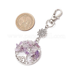 Chakra Natural & Synthetic Gemstone Chips Beads & Alloy Tree of Life Pendant Decorations&nbsp;GG-CJ775D