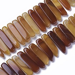 染め加工天然石瑪瑙ビーズ連売り  牙の形状  ミックスカラー  16.5~39x7.5~9.5x5.5~6.5mm  穴：1.5mm  約38~40個/連  14.8~15.3インチ（37.5~39cm）&nbsp;G-F595-G
