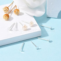 スターリングシルバーのフラットパッドスタッドピアスパーツ 925 個  スタンプ925個付きイヤリングポスト  銀  トレイ：3mm  11.5mm  ピン：0.8mm&nbsp;STER-K167-045B-S