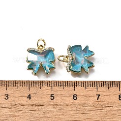 Brass Micro Pave Cubic Zirconia Charms&nbsp;KK-Q043-02G-01