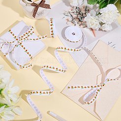 ポリエステルリボン  ギフトアクセサリー  花  3/8インチ（10mm）&nbsp;OCOR-WH20061-008