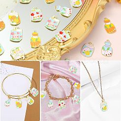 45 個 9 スタイルラックメッキ合金ペンダント  エナメル  カドミウムフリー＆ニッケルフリー＆鉛フリー  混合図形  ライトゴールド  ミックスカラー  23.5~26x14~16.5x1.3mm  穴：1.8mm  5個/スタイル&nbsp;ENAM-CJ0004-99