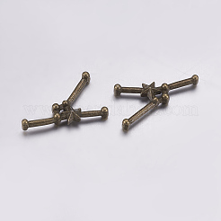 合金カボション  星座/星座  アンティークブロンズ  蟹座  20x12x3mm&nbsp;LS-PALLOY-L204-11AB