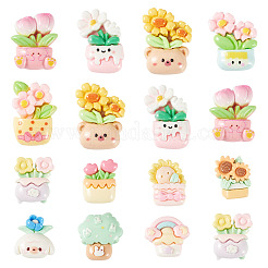 48Pcs 2 Styles Opaque Resin Cabochons&nbsp;RESI-TA0005-56