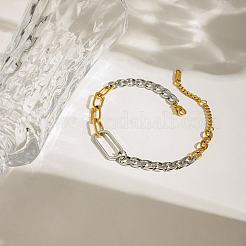 304 Stainless Steel Paperclip & Curb Chain Bracelets for Women&nbsp;FS-WG8F0D0-01