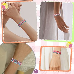 Handmade Polymer Clay Heishi Surfer Stretch Bracelets Set&nbsp;BJEW-SW00099-01