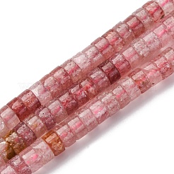 天然石ストロベリークォーツビーズ連売り  ディスク  ヒシビーズ  6x3.5mm  穴：0.8mm  約113~114個/連  14.92''（37.9cm）〜15.08''（38.3cm）&nbsp;G-Z006-C50