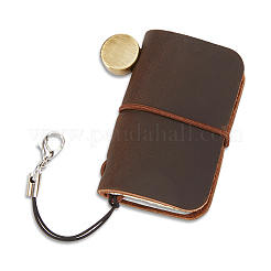革製ノート  旅行記  ストラップ付き  長方形  ココナッツブラウン  49x43x15mm  2個/セット&nbsp;AJEW-CP0006-68F