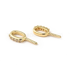 Rack Plating Brass Micro Pave Clear Cubic Zirconia Peg Bails&nbsp;KK-H431-58G