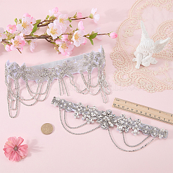 2個 2スタイル 花額クリスタルラインストーンヘッドバンド  クリスタル  270~506x49~105x7.5~12mm  1個/スタイル&nbsp;OHAR-ME0001-17