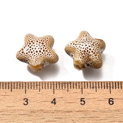 手作りの陶器ビーズ  スター  ペルー  13.5x15x7.5mm  穴：2mm&nbsp;PORC-H013-05-10