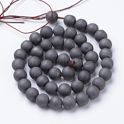 Electroplated Natural Druzy Geode Agate Bead Strands&nbsp;X-G-R345-8mm-52