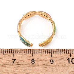 女性用304ステンレススチールカフリング  エナメル  ゴールドカラー  シェル形状  6mm&nbsp;LS-RJEW-D334-02B-G