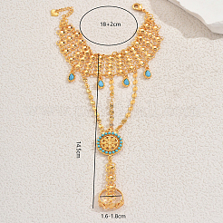Vintage Brass Flat Round Link Finger Ring Bracelets for Women&nbsp;FH0494