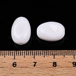不透明なアクリルビーズ  オーバル  ホワイト  14x10x8.5mm  穴：1.8mm  約590個/500g&nbsp;OACR-N137-63