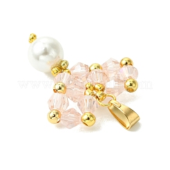 貝殻 真珠 ビーズ ガラス ペンダント  ハート  シードビーズで  古いレース  25x23x4.5mm  穴：6.5x3mm&nbsp;PALLOY-MZ00432-01