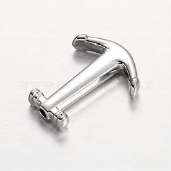 アンカー合金ビーズ  プラチナ  17x14x3mm  穴：1.5mm&nbsp;PALLOY-K207-02P