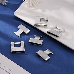 チベット風合金スナップロッククラスプ  カドミウムフリー＆ニッケルフリー＆鉛フリー  長方形  アンティークシルバー  23x21x5mm  穴：19x3mm.&nbsp;TIBEB-A101306-AS-FF