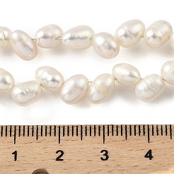 天然養殖淡水パールビーズ連売り  トップ掘削  ライス  古いレース  5~6mm  穴：0.5mm  約35個/連  7.87インチ（20cm）&nbsp;PEAR-A006-22
