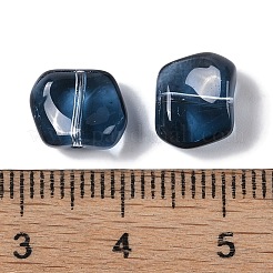 透明ガラスビーズ  ナゲット  ブルー  8x9.5x5mm  穴：0.8mm&nbsp;GLAA-S202-07A
