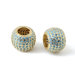 Brass Micro Pave Sky Blue Cubic Zirconia European Beads&nbsp;CU-CBA9CBD-04G