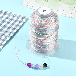 セグメント染色ポリエステル丸糸  ブレスレット作りに  カラフル  0.8mm  約273.40ヤード（250m）/ロール&nbsp;OCOR-CJC0007-02