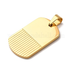 304ステンレスペンダント  長方形のチャーム  真空めっき  ゴールドカラー  35x22x2.5mm  穴：7x5mm&nbsp;STAS-F323-05G
