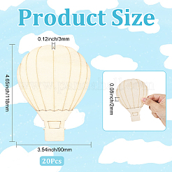 20Pcs Hot Air Balloon Unfinished Blank Wooden Pendants for Christmas Painting Arts&nbsp;NJEW-SP0001-15