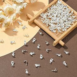 鉄のボールチープ  カロット終了  クラムシェルノットカバー  カドミウムフリー＆鉛フリー  銀  8x4mm  穴：1.5mm  内径：3mm&nbsp;IFIN-YW0001-50S