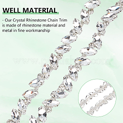 Alloy Rhinestone Cup Chain&nbsp;LCHA-WH0001-03P