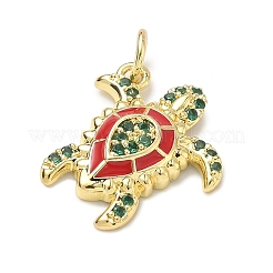 Brass Micro Pave Cubic Zirconia Pendants&nbsp;KK-H255-01A-G02