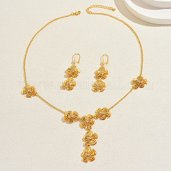 Elegant Alloy Hollow Floral Y-shaped Necklace & Earrings Sets for Women&nbsp;QU9452