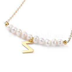 Natural Freshwater Pearl Pendant Necklaces&nbsp;NJEW-JN02862-05