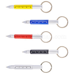 5Pcs 5 Colors Aluminum Practical 6-in-1 Keychain Pen&nbsp;AJEW-TA0002-13A