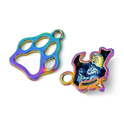 8本3スタイルアロイペンダント  犬  虹色  15~19x15~16x1~4mm  穴：2~2.5mm&nbsp;FIND-FS0002-19