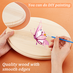 Unfinished Natural Beech Wood Cabochons for DIY Handmade&nbsp;WOOD-WH0125-12