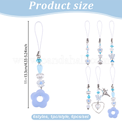 6Pcs Acrylic & Resin & Plastic Mobile Straps&nbsp;HJEW-GO00093