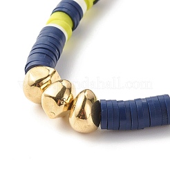 Handmade Polymer Clay Heishi Beads Stretch Bracelet&nbsp;BJEW-JB07326-01