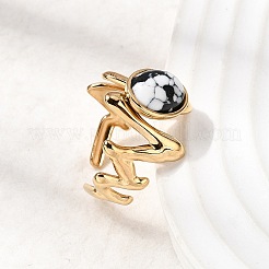 304 Stainless Steel Open Cuff Rings for Women&nbsp;RJEW-K258-17C-G