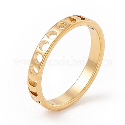 201ステンレススチール製ムーンフェイズリング（女性用）  ゴールドカラー  usサイズ7 3/4(17.9mm)&nbsp;RJEW-A006-03G