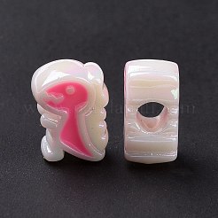UVメッキレインボー虹色アクリルヨーロピアンビーズ  大穴ビーズ  エナメル  恐竜  ミックスカラー  13.5x11x7mm  穴：4mm&nbsp;SACR-E009-41