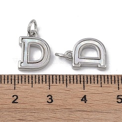 Brass Pave Shell Letter D Charms&nbsp;KK-G497-11P