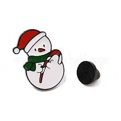 クリスマステーマの亜鉛合金エナメルピン バックパック 服用ブローチ  雪だるま  28x20.5mm&nbsp;JEWE-R003-01EB-07